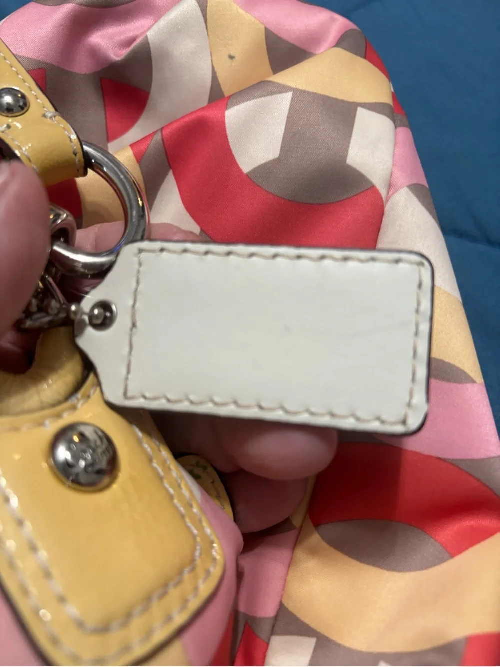 Coach Multi-Color Geometric Hobo Bag - Pink, Yellow & Red
